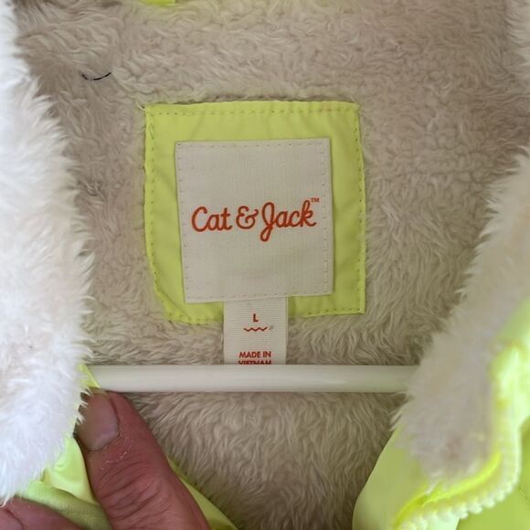 Cat & Jack Girls Puffer Jacket Size L GUC Bright yellow - Picture 4 of 8